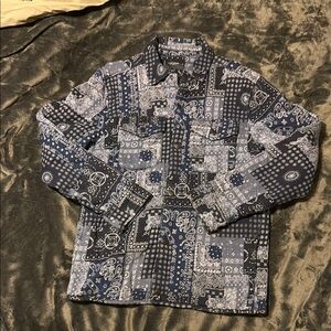 Men’s Lucky Brand Indigo Jersey Quilted Shirt Jacket - S